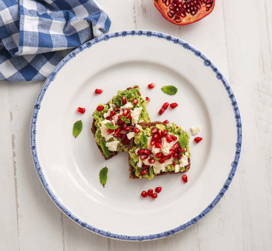The Curated Kitchen And Home Recipe Blog - Avocado, Feta Toast With Pomegrante Seeds