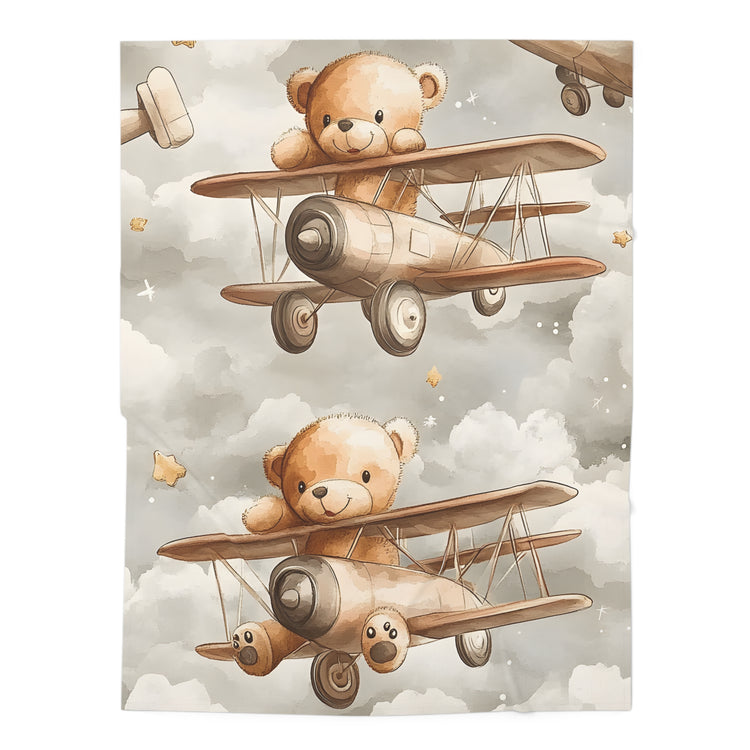 Cute Airplane Baby Swaddle Blanket | Soft & Cozy Newborn Wrap for Playtime & Naptime