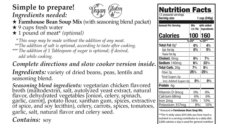 TSL Downhome Deliciousness Farmhouse Bean Soup Mix