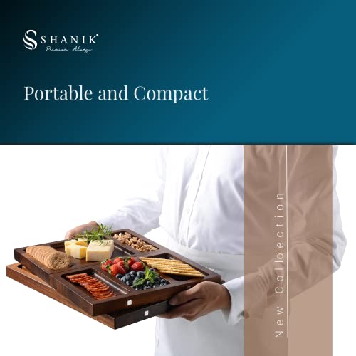 Convertible Charcuterie Board - Magnetic Cheese and Meat Board, Double-Sided Serving Tray and Cutting Board - (Magnetic Cheese Board/Without Engraving)