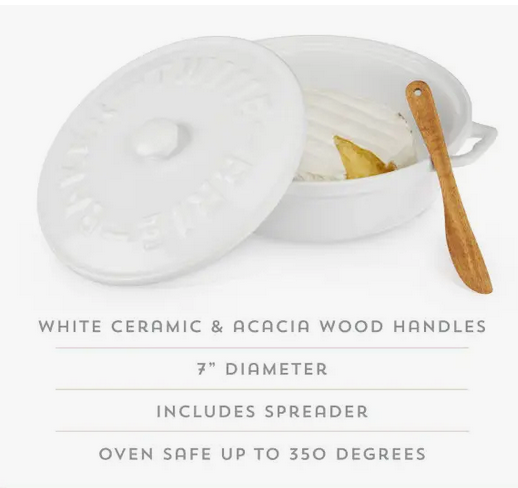 Farmhouse Stoneware Brie Baker