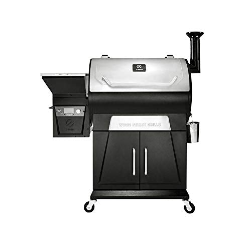 Z GRILLS ZPG-700D3 8 N 1 Wood Pellet Portable Stainless Steel Grill Smoker for Outdoor BBQ Cooking with Digital Temperature Control and Grill Cover, Silver