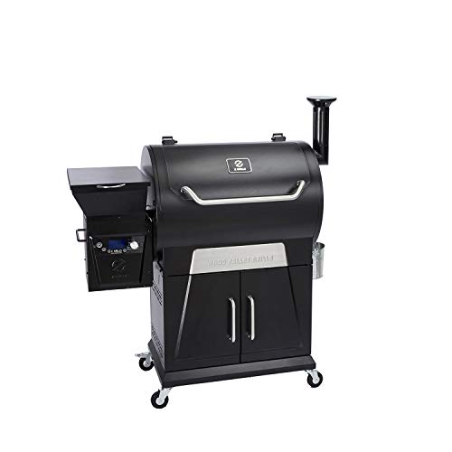 Z GRILLS ZPG-700D3 8 N 1 Wood Pellet Portable Stainless Steel Grill Smoker for Outdoor BBQ Cooking with Digital Temperature Control and Grill Cover, Silver