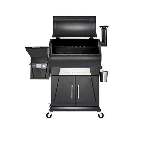 Z GRILLS ZPG-700D3 8 N 1 Wood Pellet Portable Stainless Steel Grill Smoker for Outdoor BBQ Cooking with Digital Temperature Control and Grill Cover, Silver