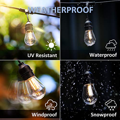 Outdoor String Lights, Patio Lights 98 Ft Smart LED String Lights, 30 Dimmable Warm White Edison Bulbs, WiFi Control, Work with Alexa, Waterproof String Lights for Outside Bistro Porch