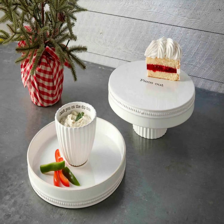 Holiday Reversible Dessert Pedestal And Dip Tray