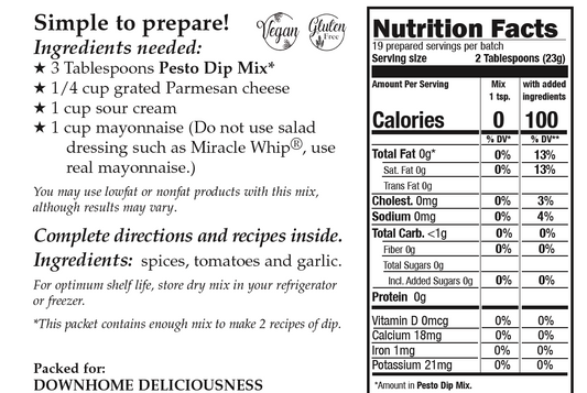 Downhome Deliciousness Pesto Dip Mix
