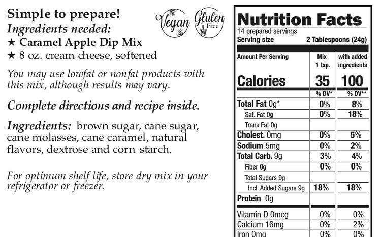 Downhome Deliciousness Caramel Apple Dip Mix Vegan And Gluten-Free