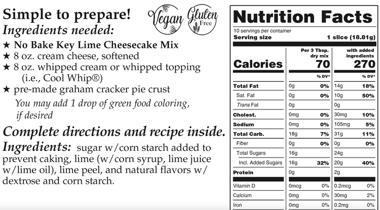 Downhome Deliciousness Key Lime No-Bake Cheesecake Mix