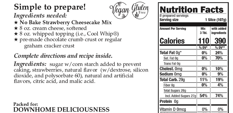 Downhome Deliciousness No-Bake Strawberry Cheesecake Mix